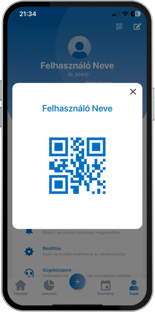 felhasználó QR