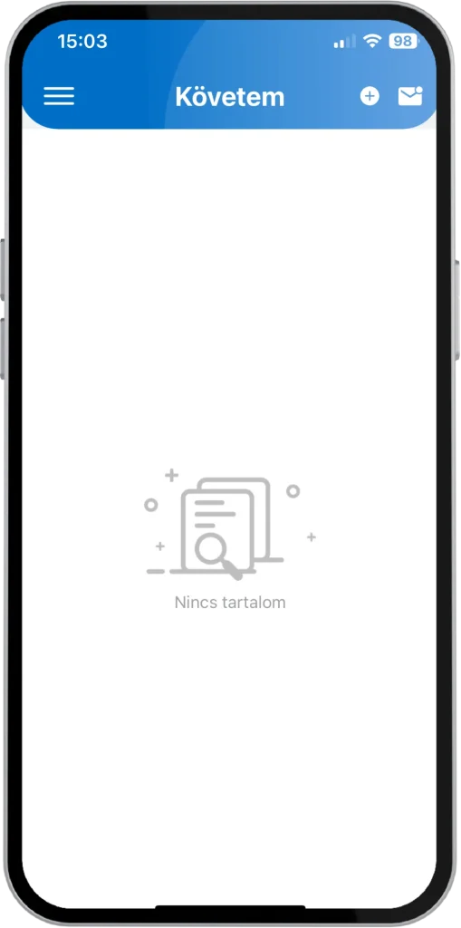 H-Link főképernyő üres